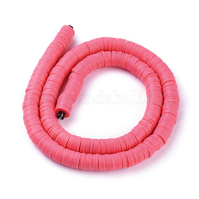 Плоские круглые бусины из глины ручной работы полимерные CLAY-R067-8.0mm-25-1