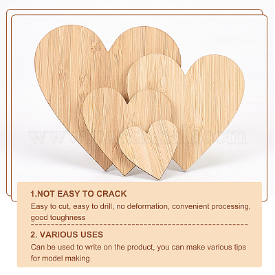 Деревянные доски для рисования в форме сердца AJEW-OC0001-94-1