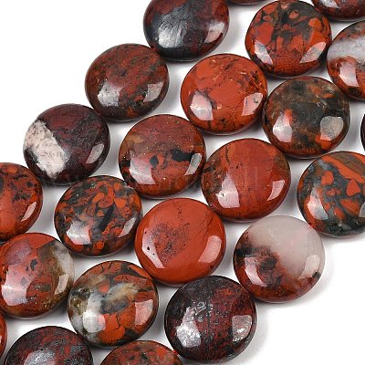 Природные брекчированных яшмы бисер нитей G-C220-D02-20mm-1