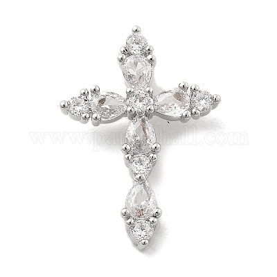 Латунные микропаве прозрачные подвески с фианитом KK-L228-03P-02-1