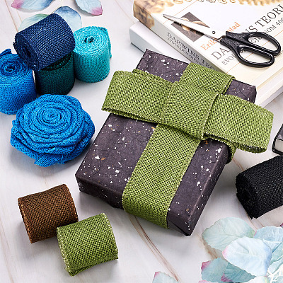 6 рулон 6-х цветной мешковины и льняной ленты OCOR-BT0001-03-1