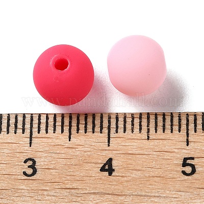 Прорезиненные бусины с имитацией силикона и акрила MACR-D029-01N-1