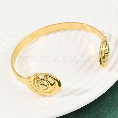 Браслеты-манжеты из нержавеющей стали 304 для женщин BJEW-C114-01G-1