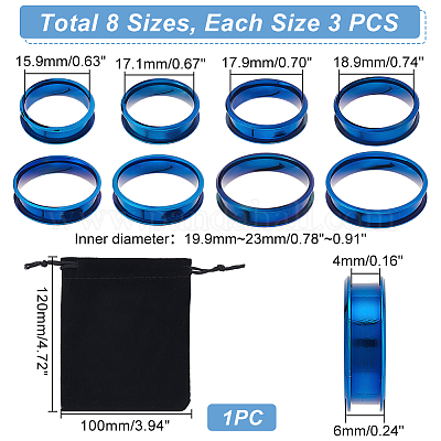 Кольцо из нержавеющей стали 201 с рифлением для женщин и мужчин RJEW-UN0002-51C-BU-1