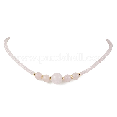 Ожерелья из круглых бусин с градуированными бусинами из натурального зеленого авантюрина NJEW-JN05654-1