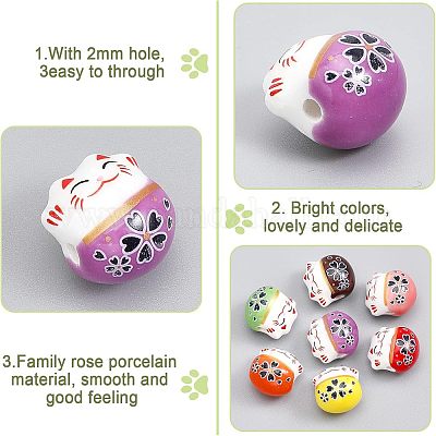 40шт 10 цвета фарфоровые бусины ручной работы PORC-CA0001-11-1