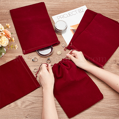 Бархатные мешочки для украшений на шнурке ABAG-WH20013-01C-1