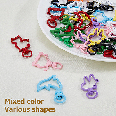 32 шт. 4 стиля поворотных застежек из цинкового сплава с эмалевым покрытием FIND-HS0002-01-1