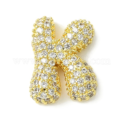 Подвески из латуни с покрытием из прозрачного кубического циркония KK-S378-01G-K-1