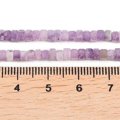 Натуральный лепидолит / пурпурный слюдяный камень бисер пряди&nbsp;G-G345-C18-2x4mm-1