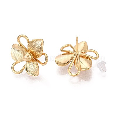 Латунь серьги EJEW-T048-18G-1