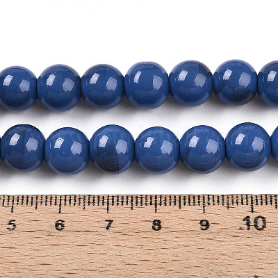 Выпечка окрашенные стеклянные бусины пряди X1-DGLA-N013-10mm-10-1