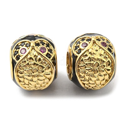 Реечное покрытие латунь микро паве кубический цирконий европейские бусины KK-M247-21G-1