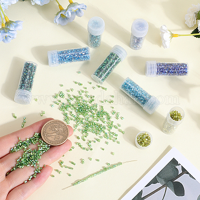 90 г двухцветного стеклянного бисера с круглым отверстием и двумя насечками SEED-SC0001-25A-1