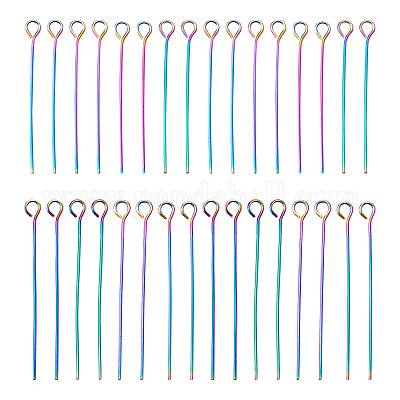 100 шт. 2 шт. штифта с ушком из нержавеющей стали 304 радужного цвета STAS-PJ0001-17-1