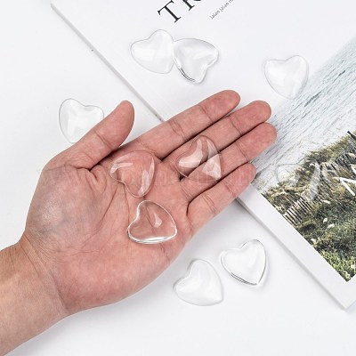 Полупрозрачные сердце кабошоны GGLA-R021-30mm-1