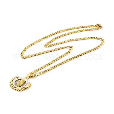 Ожерелья из нержавеющей стали 304 с микропаве из кубического циркония NJEW-Q338-16G-1