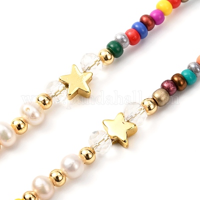 Стеклянные бусины цепочки для очков AJEW-EH00383-04-1