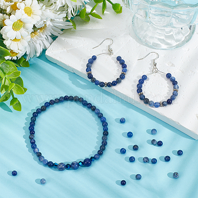 4 нити натуральных содалитовых бусин нити G-NB0004-97-1