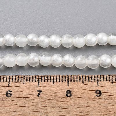 Запекание окрашенные прозрачные стеклянные бусины нити DGLA-N011-4mm-01-1