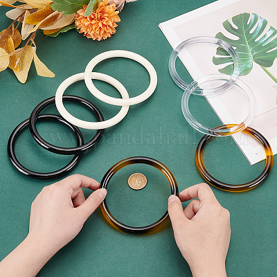 8 шт. 4-х цветные плетеные ручки для сумок из ПВХ&nbsp;DIY-PH0022-36-1