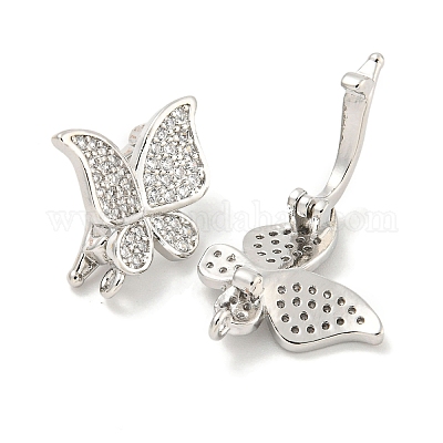 Реечное покрытие латунь микро паве прозрачный кубический цирконий твистер застежки KK-B093-28P-1