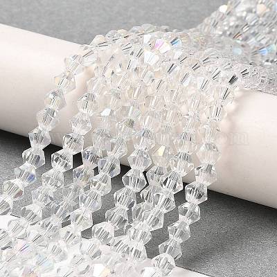 Прозрачные стеклянные бусины гальваническим пряди GLAA-F029-3mm-A13-1