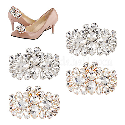 4 шт. 2-х цветное съемное украшение для обуви AJEW-GO0001-95-1