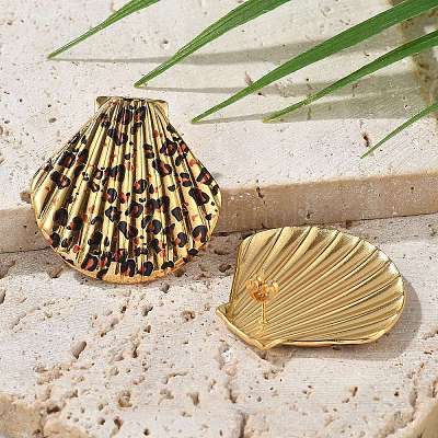 Серьги-гвоздики из нержавеющей стали 304 с эмалью EJEW-Z084-15G-01-1