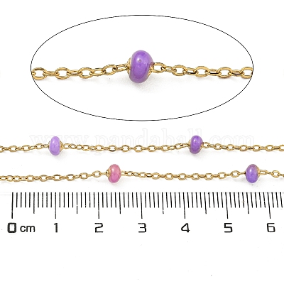 Цепи из нержавеющей стали 304 с эмалированными звеньями AJEW-Z028-09G-02-1
