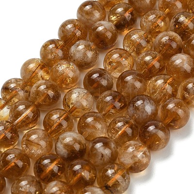 Природный цитрин бисер нитей G-L642-B17-10mm-1