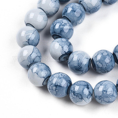 Выпечка окрашенные стеклянные бусины пряди X1-DGLA-N003-10mm-C07-1