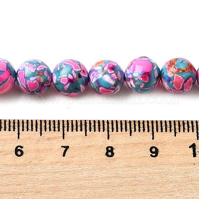 Нити окрашенных бусин из натурального магнезита G-L617-D01-8mm-05-1