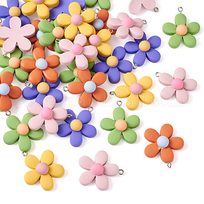 40шт 5 цвета подвески из смолы RESI-TA0001-40-1