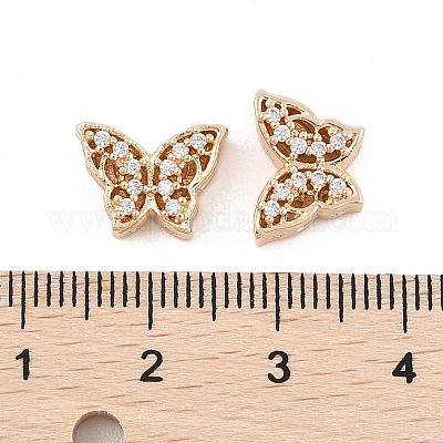 Стойки обшивки латунь микро проложить кубического циркония бусы KK-F879-09G-1