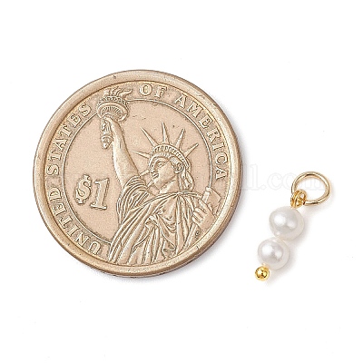 Подвески из натурального культивированного пресноводного жемчуга круглой формы PALLOY-JF04308-1