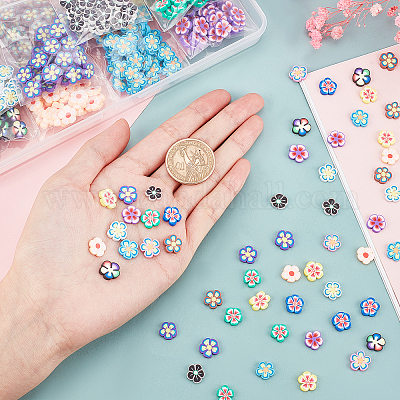 600шт 12 цвета полимерной глины ручной работы кабошоны цветок CLAY-PH0001-46-1