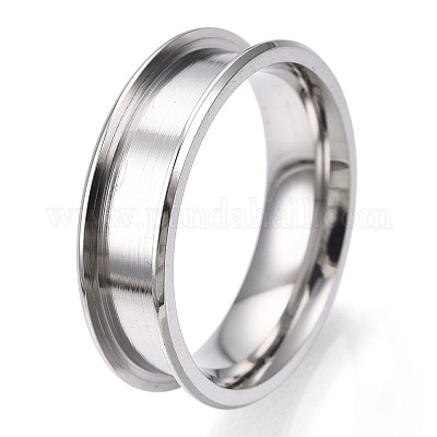Кольцо из нержавеющей стали 201 с рифлением для женщин STAS-WH0039-09C-P-1
