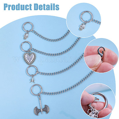 8 шт. 4-х стильные литые цепи для ремней безопасности HJEW-CA00037-1