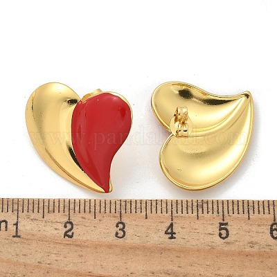 Серьги-гвоздики в форме сердца из нержавеющей стали 304 EJEW-A130-01G-03-1