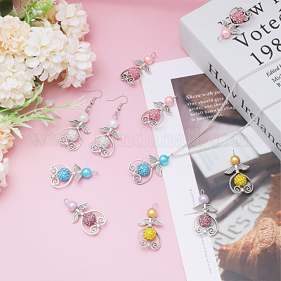 Подвеска со стразами из акрила и полимерной глины PALLOY-CA00005-1