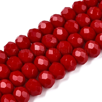 Непрозрачный сплошной цвет имитация нефрита стеклянные бусины пряди EGLA-A044-P8mm-D15-1