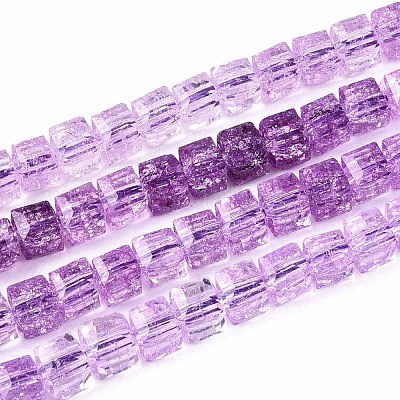 Хрустящие прозрачные стеклянные бусины нити GLAA-N062-6mm-06-1