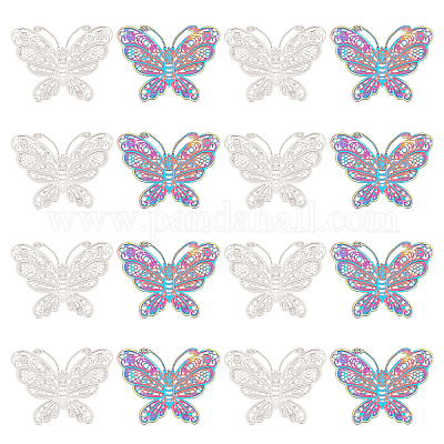 40 шт. 2-цветное ионное покрытие (IP) 201 филигранные соединительные звенья из нержавеющей стали STAS-DC0005-38-1