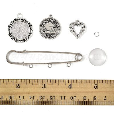 Наборы для изготовления плоских круглых памятных фотоподвесок из сплава своими руками DIY-FS0009-23-1