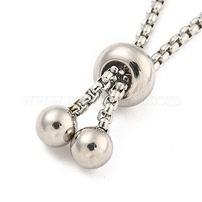 Не тускнеющий регулируемый браслет из нержавеющей стали 304 с цепочкой-слайдером MAK-L038-001P-03-1