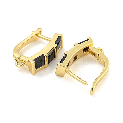 Покрытие стойки латунь микропаве фианит серьги обручи EJEW-C102-22G-03-1