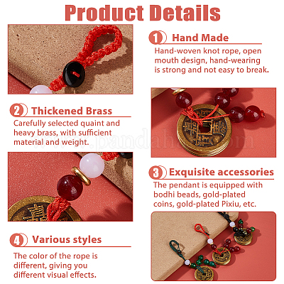 3 шт. 3 стиля латунные с полиэстером и АБС пластиком имитация жемчуга подвесные украшения HJEW-FH0001-81-1