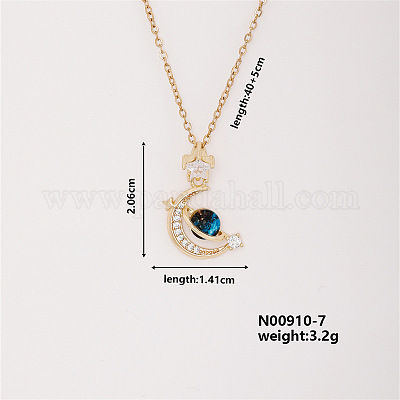 Ожерелья с подвеской Dreamy Planet из латуни с микропаве и кубическим цирконием WX6343-4-1