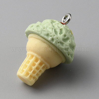 Непрозрачные подвески из искусственной смолы RESI-WH0035-44C-1